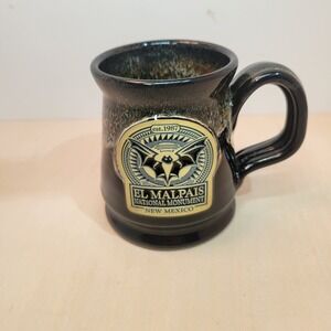 El Malpais National Monument Bat Mug Hand Thrown Pottery New Mexico Souvenir